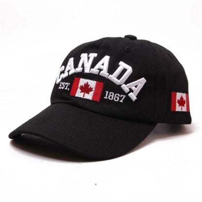 Canada Winter Cap Beanie Knitted Embroidered Canadian Flag Maple Leaf Emblem Hat