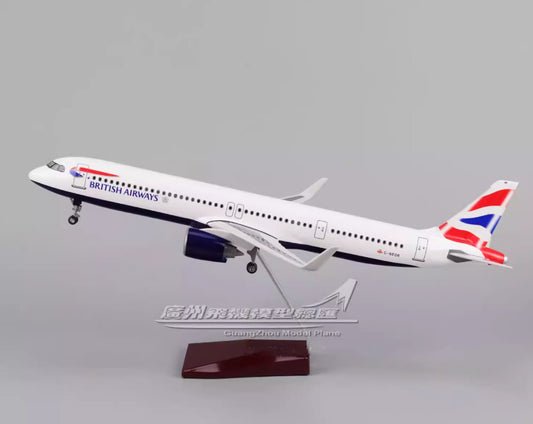 45CM 1:100 BRITISH AIRWAYS AIRBUS A321neo Airplane Landing Gear Resin Model