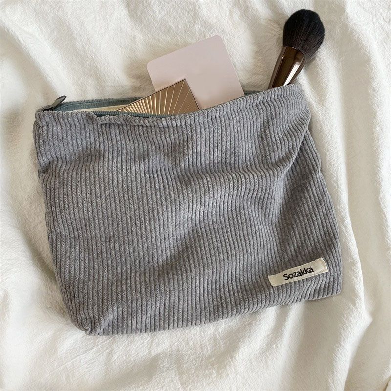 Makeup Bag Organizer Cosmetics Corduroy Clutch Lipstick Cases 5*26*18 CM Pouch