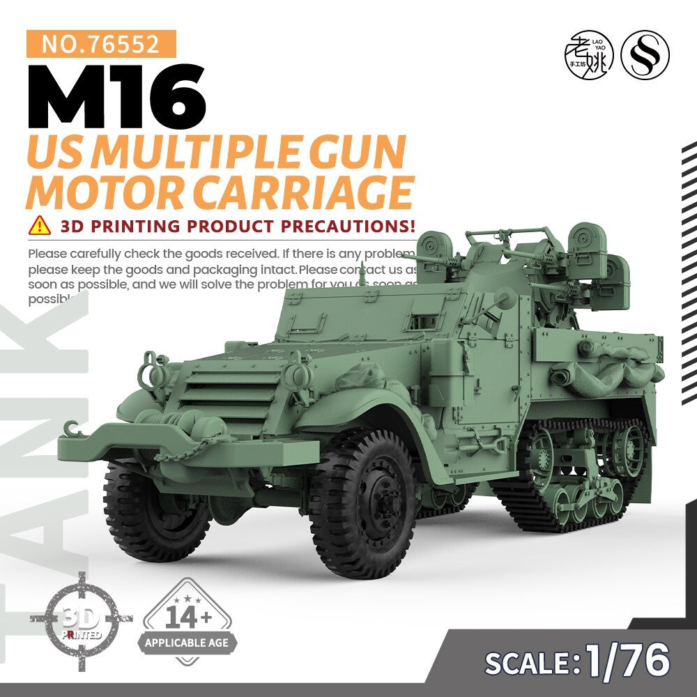 SSMODEL SS76552 1/76 Military Model Kit US M16 Multiple Gun Motor Carriage
