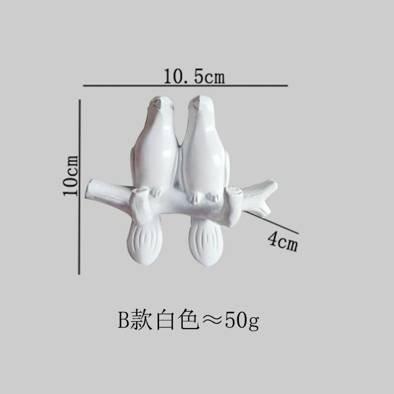 4Pcs/Set Birds Resin Hooks Wall Decor Bedroom Door Seamless Coat Frame Organizer