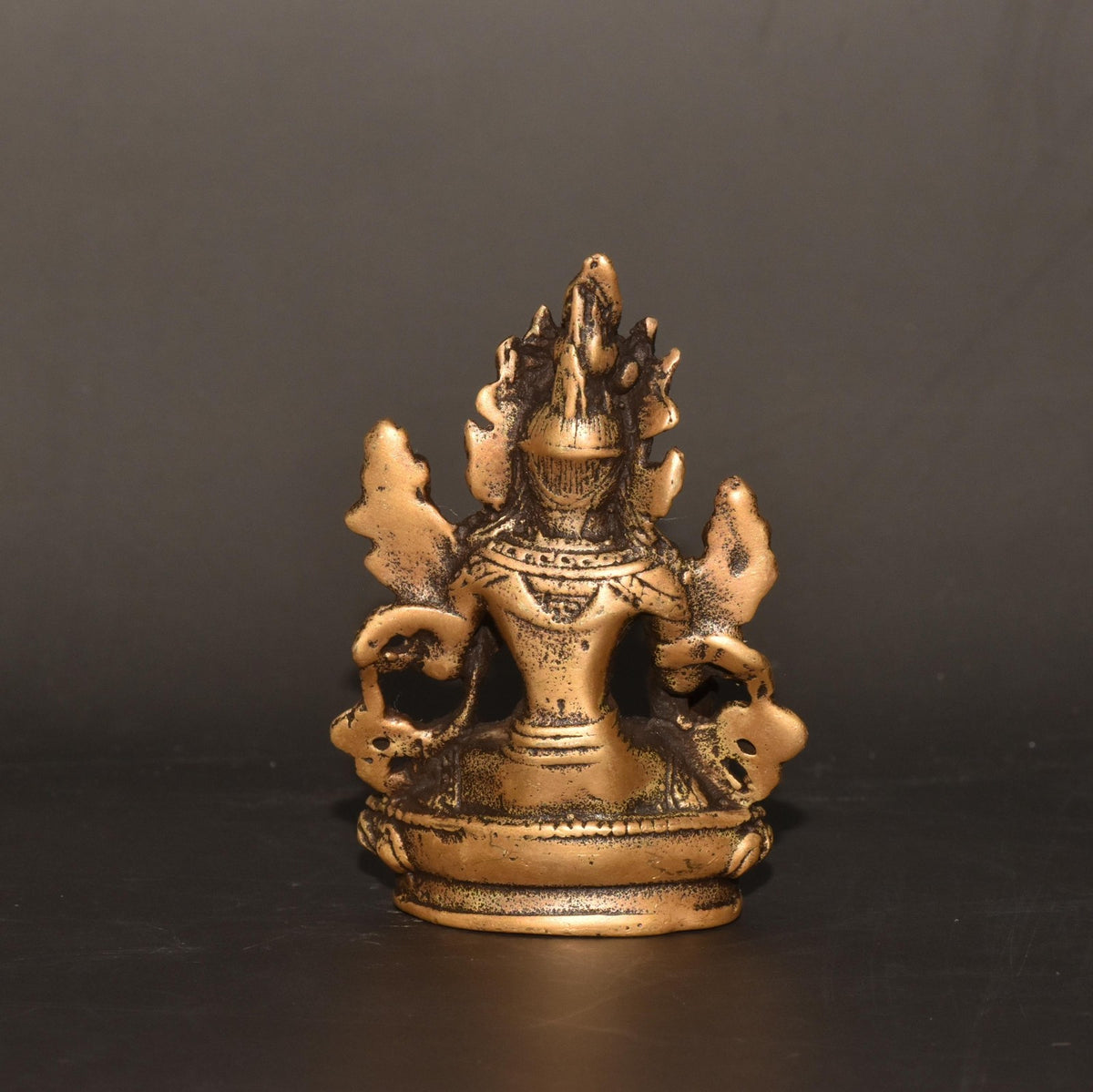 Brass White Tara Buddha Statue 2.17×3.15in 120g Tibetan Buddhist Decor