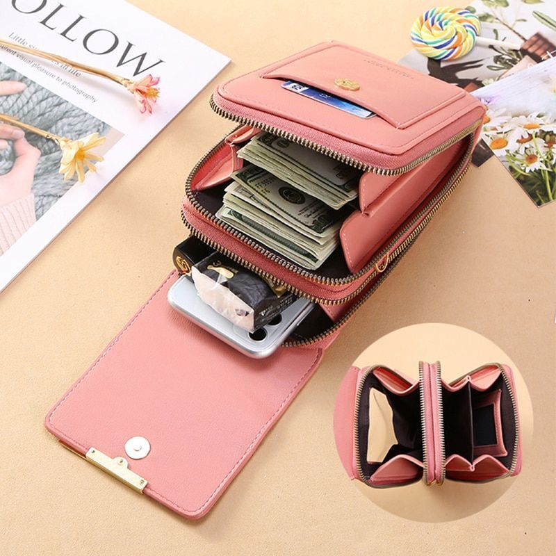 Solid Color Leather Crossbody Bag Shoulder Bag Mini Phone Purse Flap Handbag 1PC