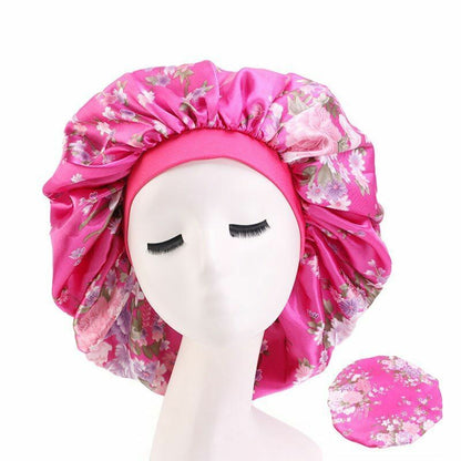 Sleep Night Cap Big Size Beauty Satin Silky Bonnet Head Cover Hat Curly Springy
