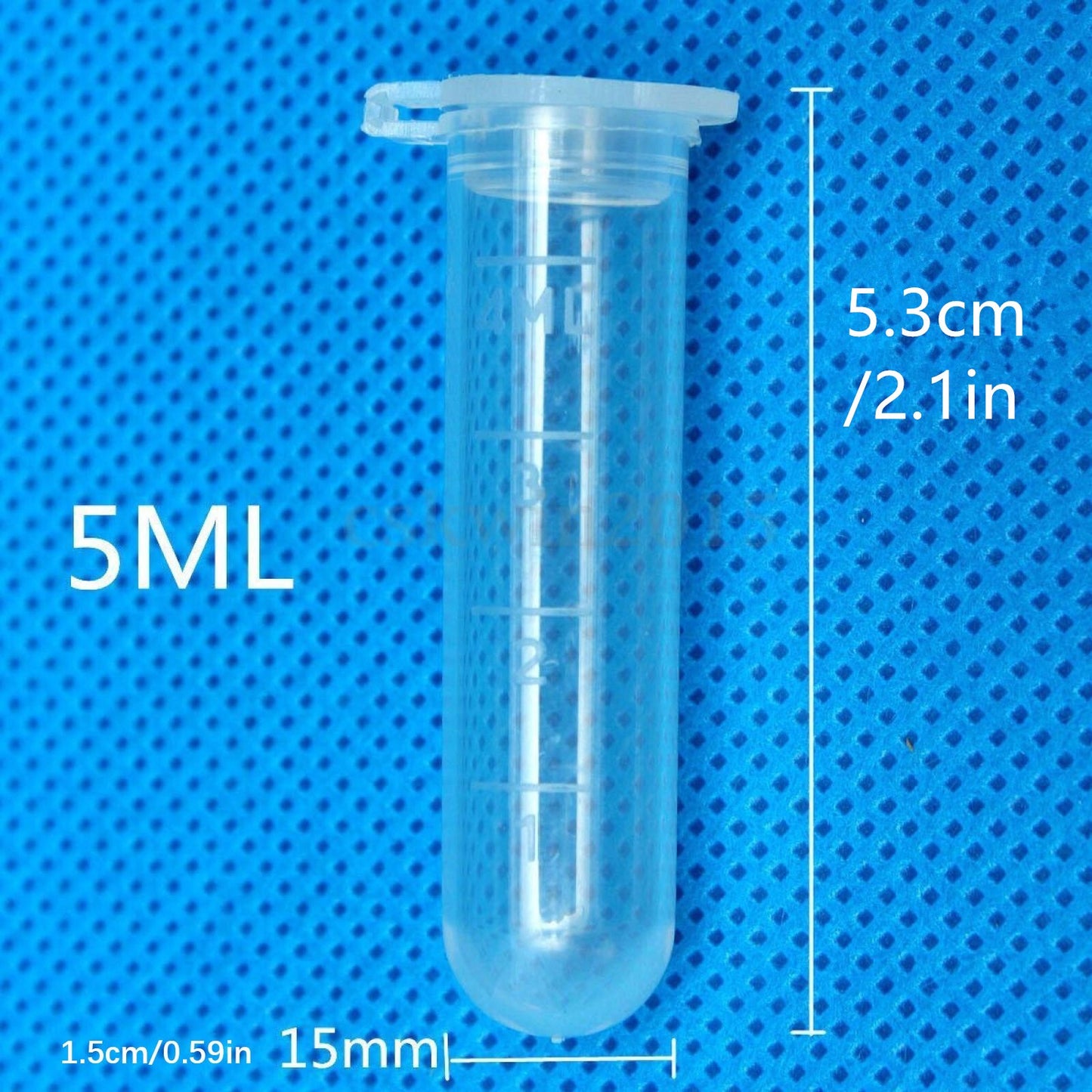 50x 5ml Plastic Centrifuge Lab Test Tube Vial Sample Container Bottle with Cap F