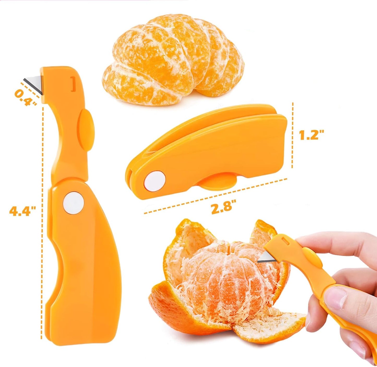 4PCS Citrus Orange Peelers Fruit Peeling Tools Sharp Blade Easy Peel Kitchen Set