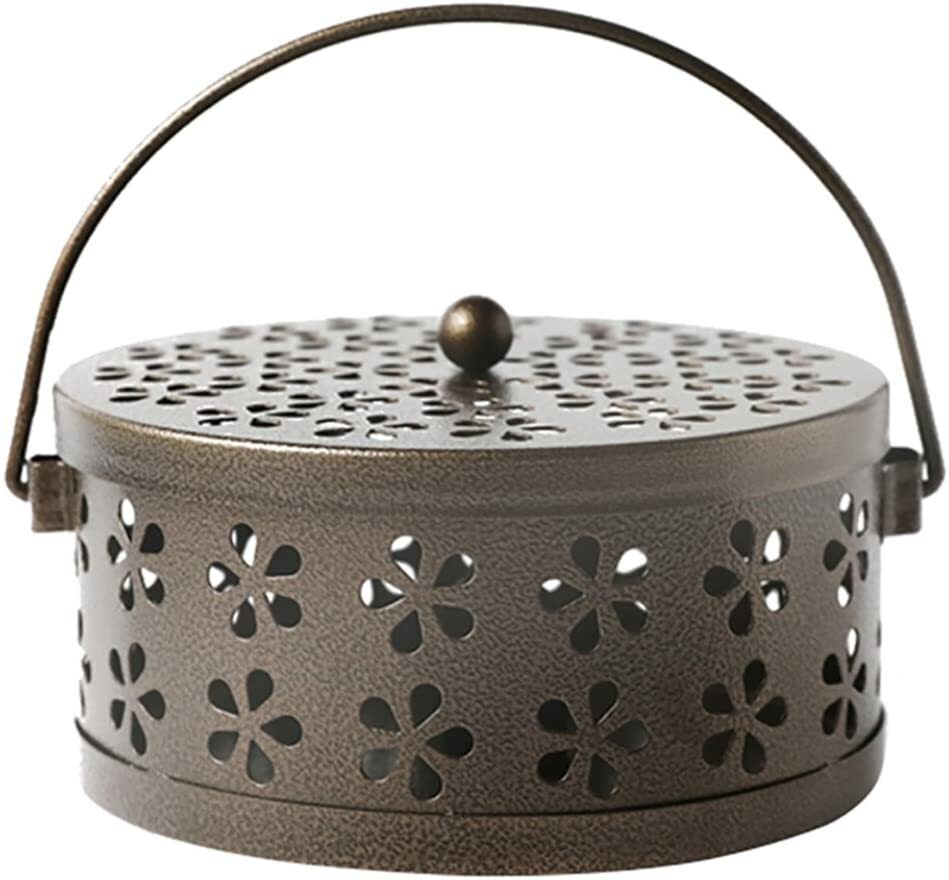 Mosquito Coil Holder, Retro Portable Mosquito Incense Burner for Home & Camping