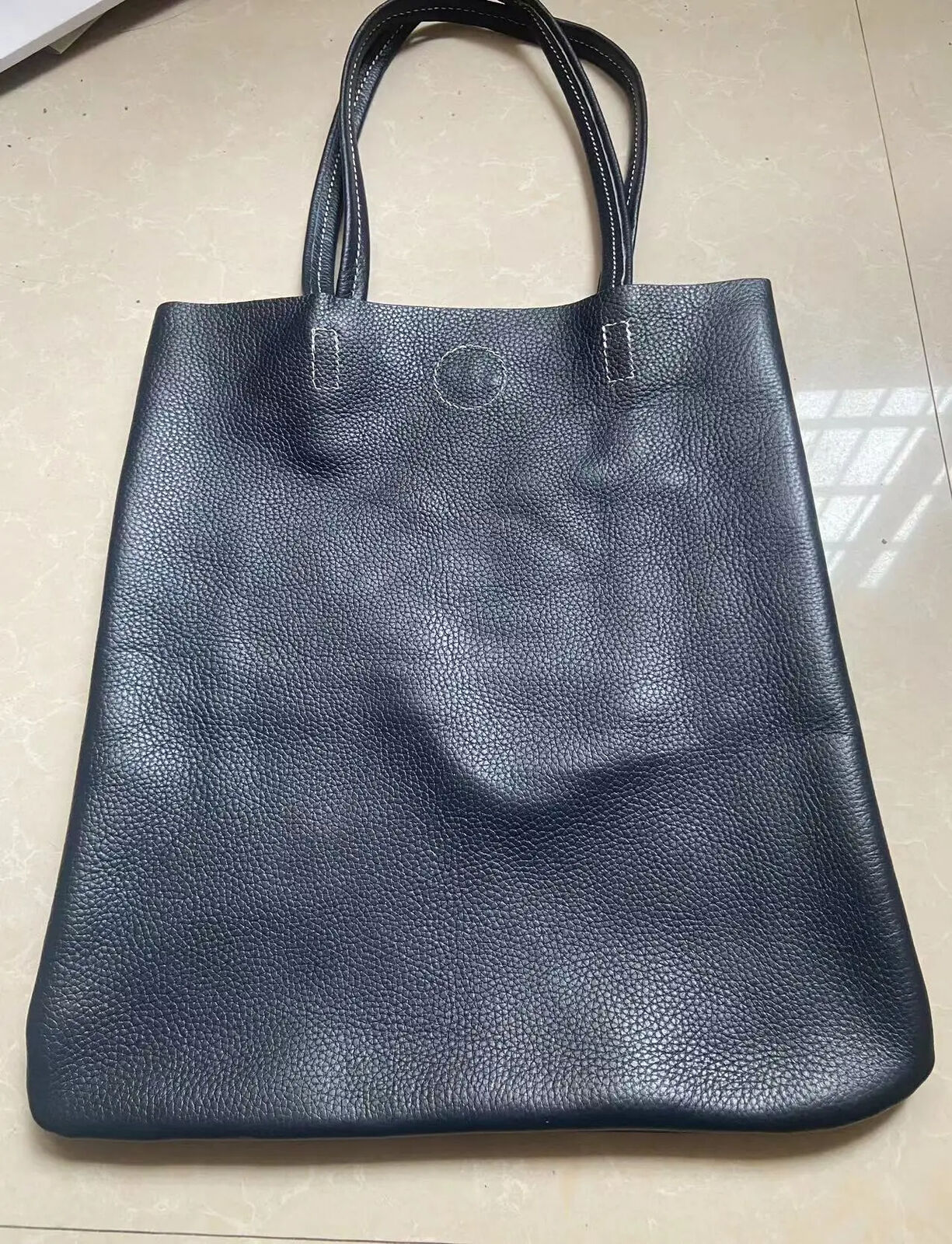 Women Tote Bag Simple Girl Cowhide Handbag Student Shoulder Bag
