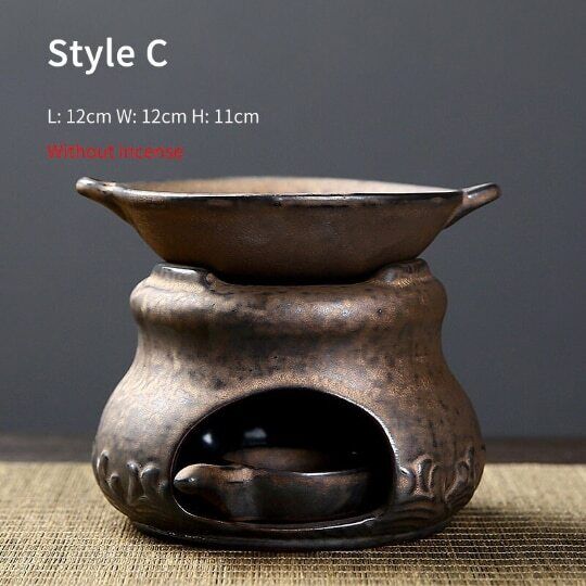 Bronze Ceramic Aromatherapy Incense Burner Indoor Candle Essential Oil Furnace