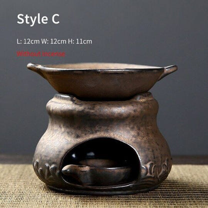 Bronze Ceramic Aromatherapy Incense Burner Indoor Candle Essential Oil Furnace