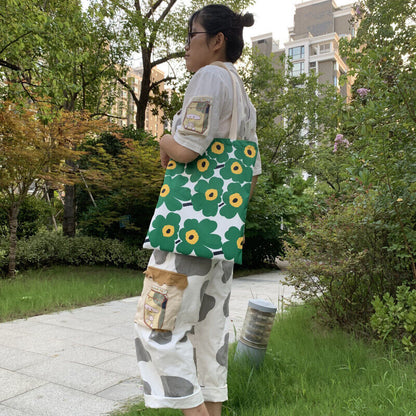 Fashion Colorful Elegant Canvas Unikko Poppy Tote Bag,Shopping Bag For Her