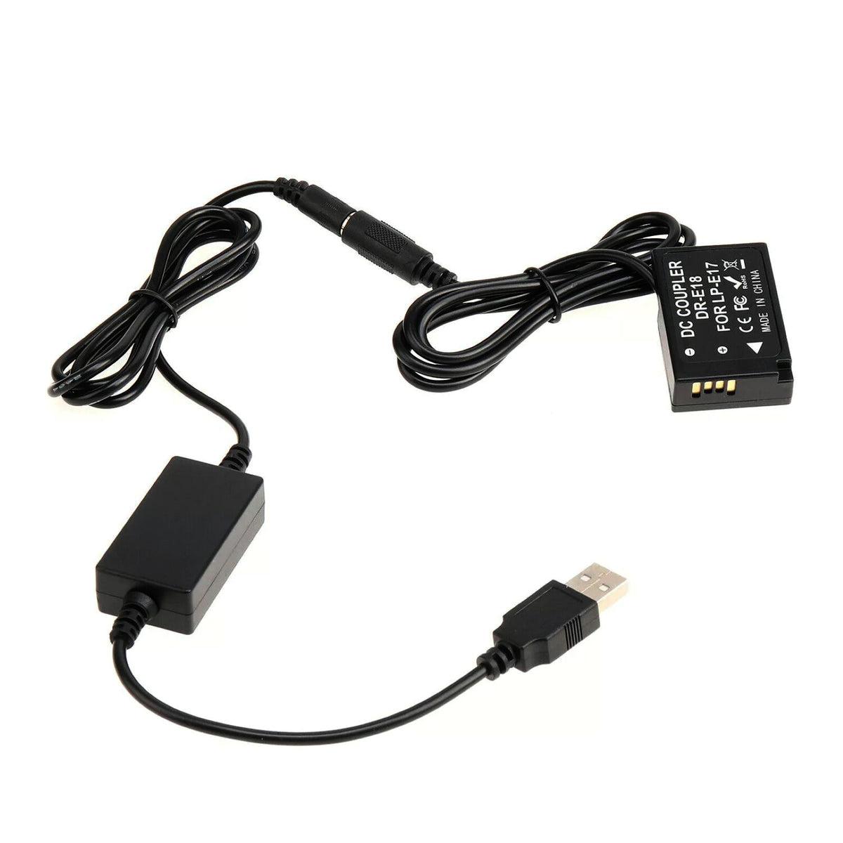 DR-E18 DC Coupler LP-E17 Dummy Battery USB Power Cable For Canon EOS RP 77D T7i