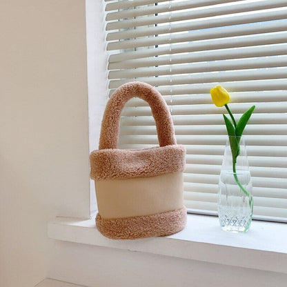 Lamb Wool Women Shoulder Bags Small Handbag Winter Faux Fur Female Hand Bag