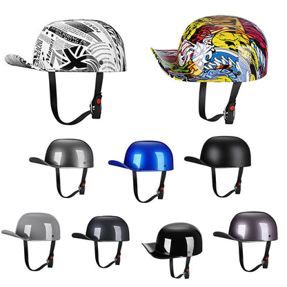 Vintage Baseball Cap Chopper Helmet Scooter Motorcycle Half Cap Cruiser Helmet