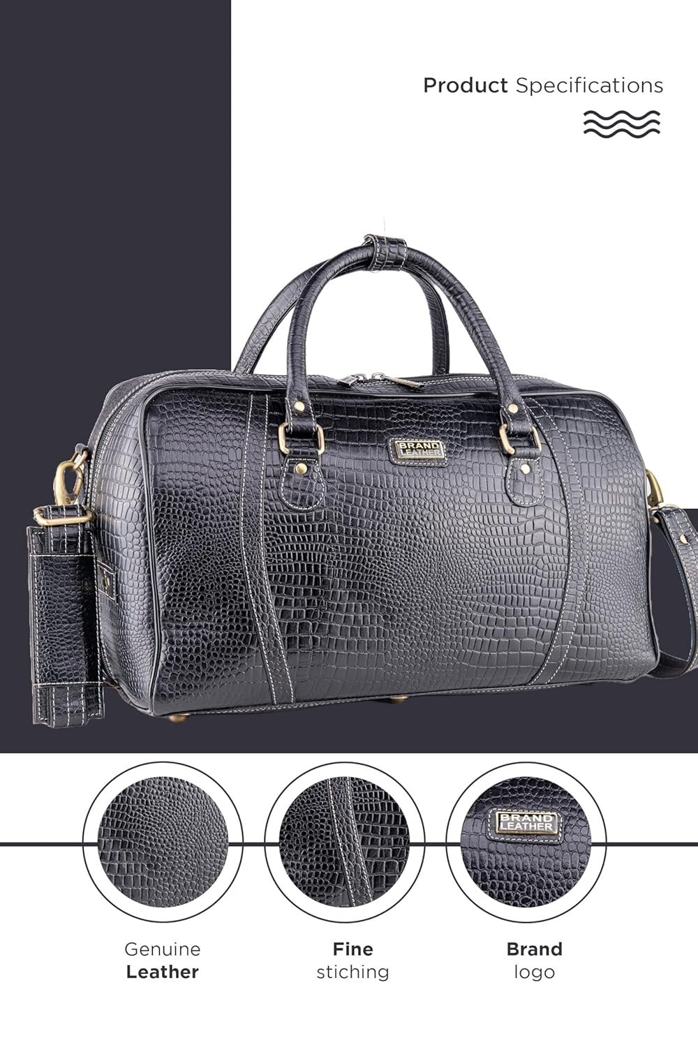 Genuine Leather Travel Duffel Bag Weekend Luggage Leather Duffle Bag
