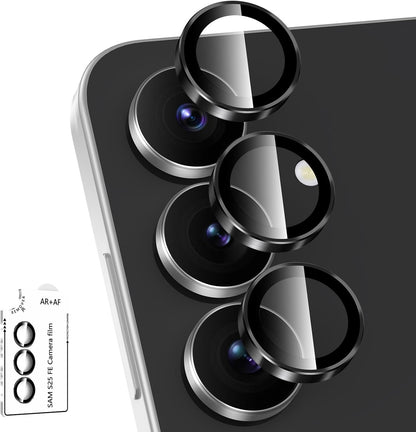 For Samsung Galaxy S25 FE Camera Lens Protector, Individual Metal Ring Tempered