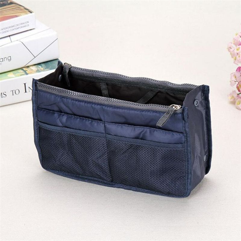 Tote Cosmetic Bag Double Zipper Makeup Bag Toiletries Large Nylon Travel Insert