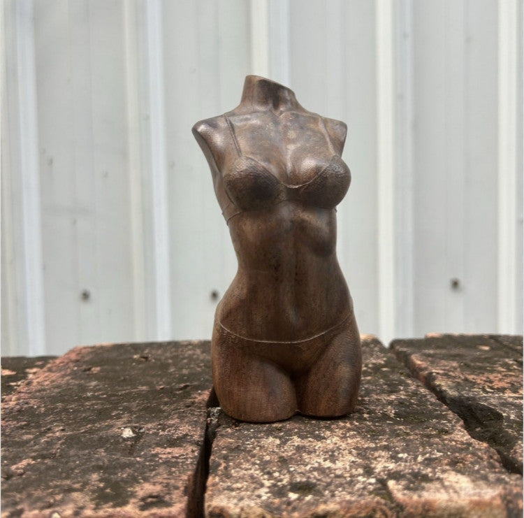 5,5"Natural Agarwood hand-carved Beauty Body Art Statue Men Gift Table Ornament
