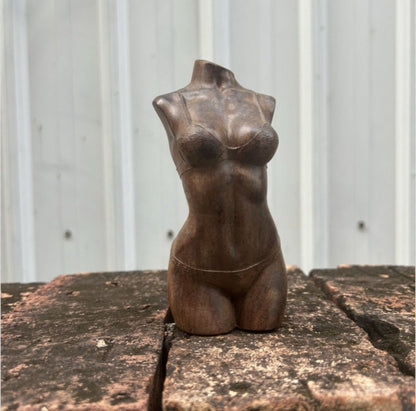 5,5"Natural Agarwood hand-carved Beauty Body Art Statue Men Gift Table Ornament