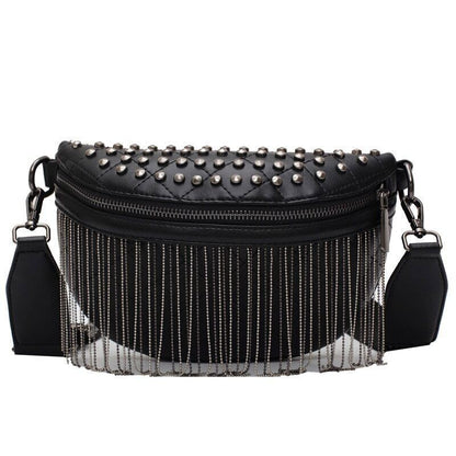 Tassel Leather Crossbody Chest Bag Women Waist Bag Woman Chest Bag Travel Pack