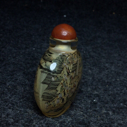 Ancient Chinese handmade interior painting ancient glazed snuff bottle