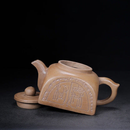 Chinese Yixing Zisha Clay Handmade Exquisite Teapot（四方 底款：赵梁）