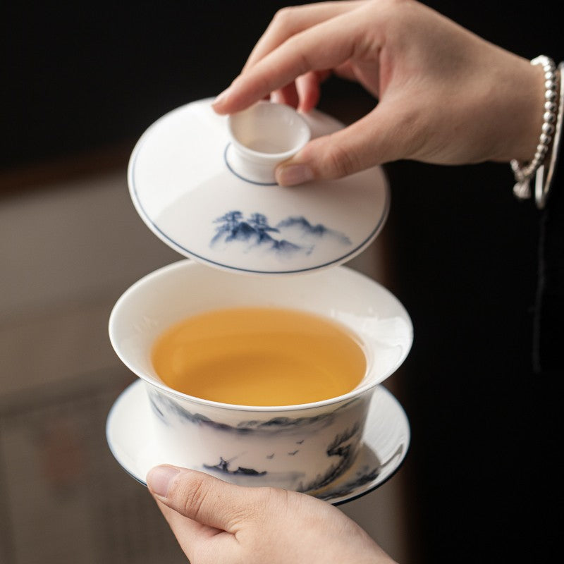Eight Treasures Tea Sancai Gaiwan Tea Cup Household Ceramic Tea Bowl