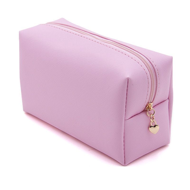 Small Cosmetic Bag Synthetic Leather Waterproof Make Up Bag Traveling Organizer