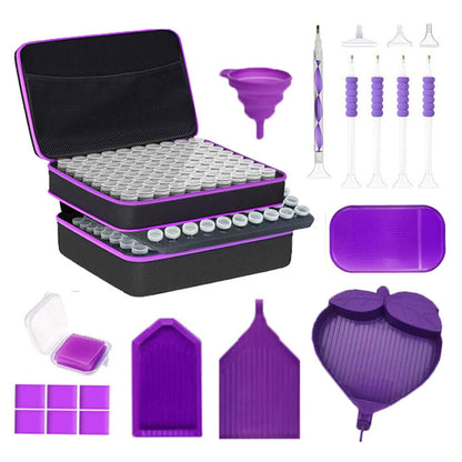 120 Bottles Diamond Painting Box Tool Container Storage Box Holder Hand Bag