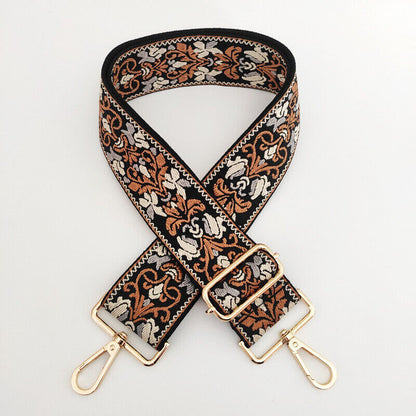 Jacquard One-shoulder Long Bag Strap Adjustable Nylon Handbag Strap