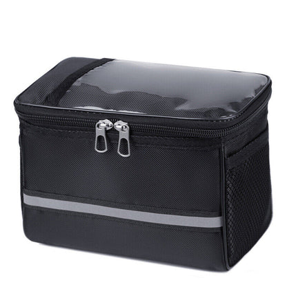 Bicycle Handlebar Basket Bag Waterproof Bike Reflective Front Pannier Tube Bag