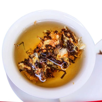 Authentic Jasmine Pu'er Fragrant Tea 357g Ripe Tea Cake Yunnan Qizi Cake Tea