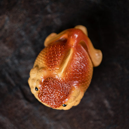 Creative Tea Pet Handmade Arowana Carved Tea Play Yixing Zisha Duan Clay “鸿运当头”