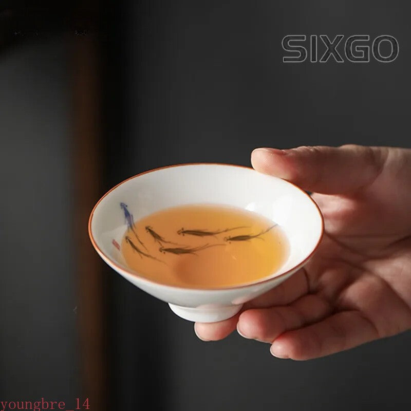 1Pc Chinese Ceramic Teacup Hand Painted Flowers and Birds Cup Porcelain Tea Set