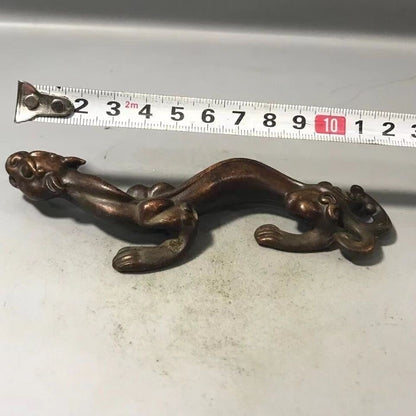 Chinese Bronze Dragon Figure Statue Collectable Netsuke Gift Tea Pet Gift