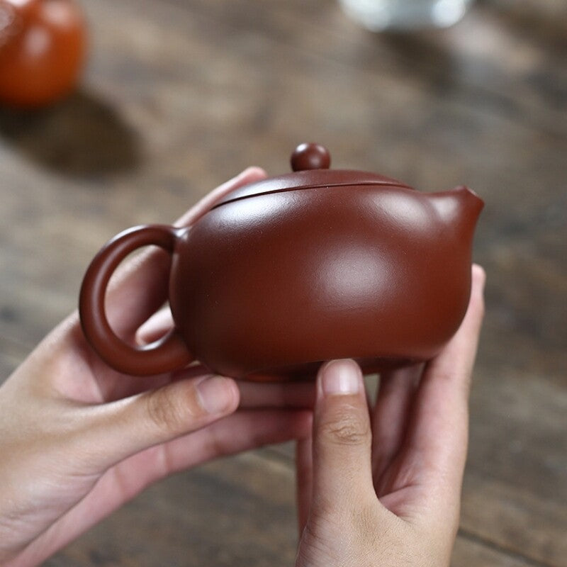 Yixing Zisha Dahongpao Clay Pottery Tea Pot Xishi Pot Ball Shaped Infuser Holes