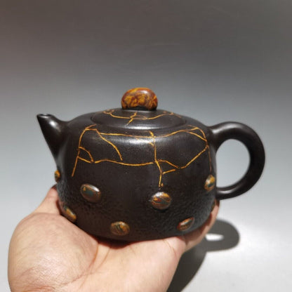 Vintage Chinese Yixing Purple Clay Teapot Zisha Pure Handmade Household Teaware