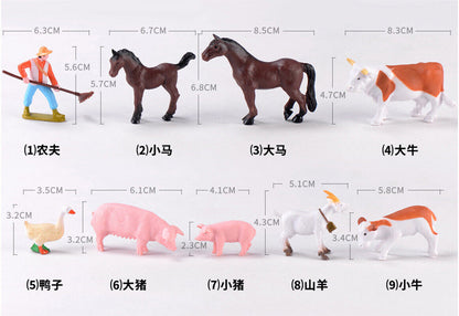 Plastic Animal 3pcs/lot Horse Cow Duck Duck Pig Goat Farm Craft Gift Landscape