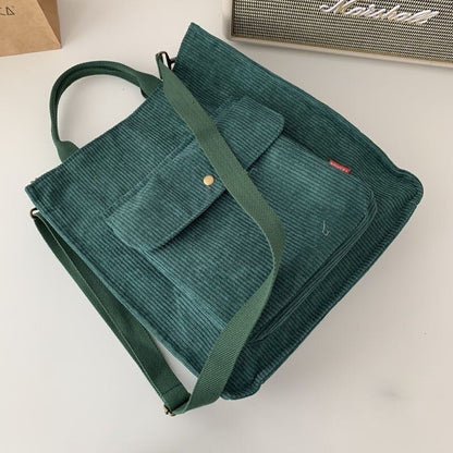 Corduroy Bag Women Shoulder Bags Handbags Spring Summer Bookbag Canvas Tote Bag