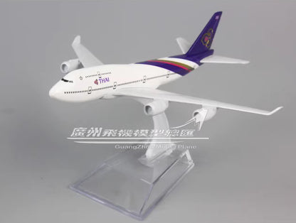 16CM Thai Boeing 747-400 Passenger Plane Diecast Airplane Metal Aircraft Model