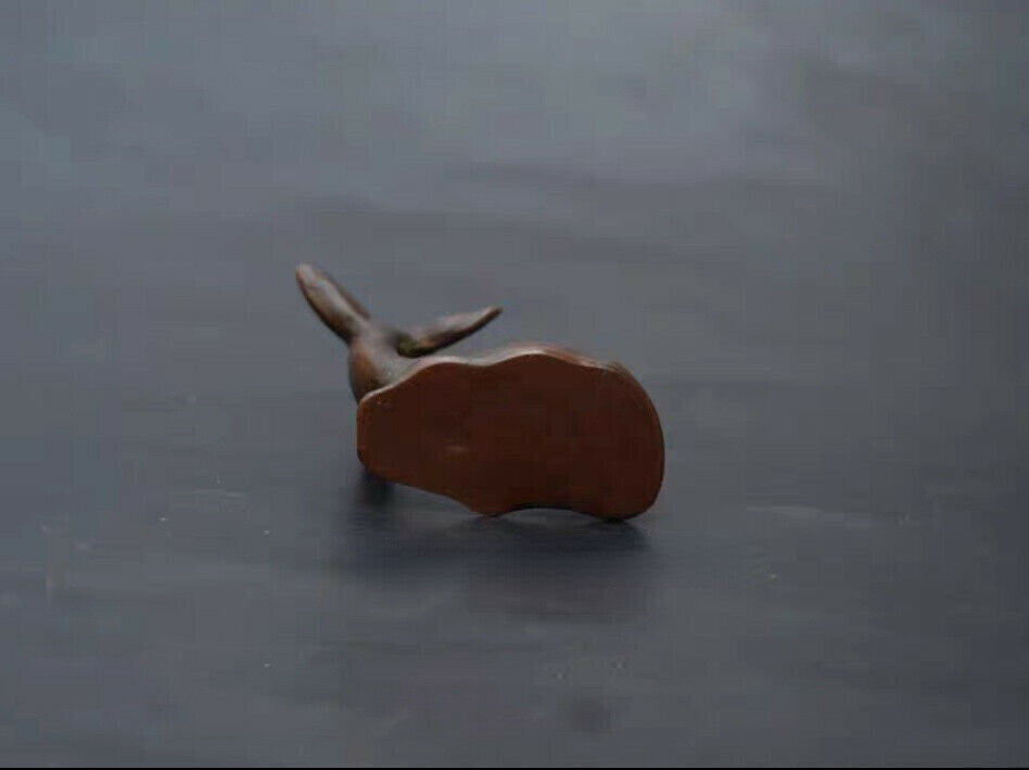 2" Chinese Little Deer Tea Pet Statue Collection Purple Copper Solid