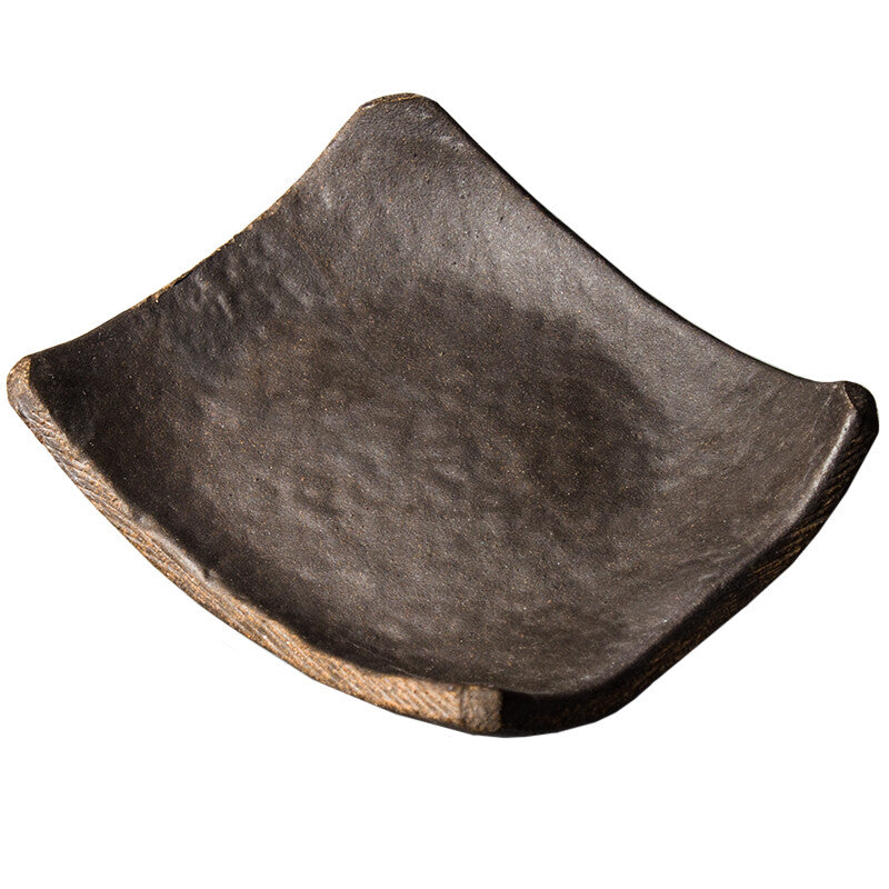 Japanese Style Ceramic Coaster, Vintage Handmade Coarse Pottery Teacup Coaster