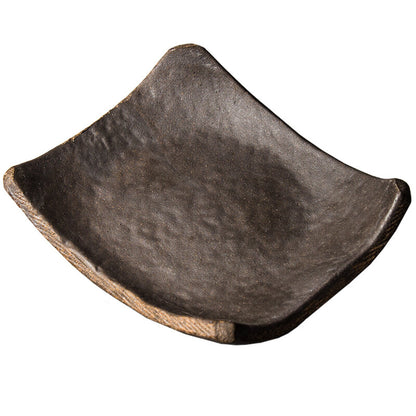 Japanese Style Ceramic Coaster, Vintage Handmade Coarse Pottery Teacup Coaster