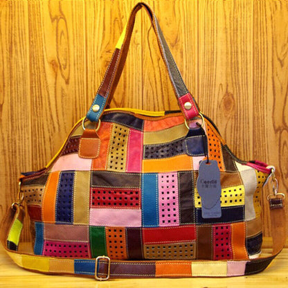 Designer Women'S Genuine Leather Multi-color Handbag Satchel Tote Shoulder Bags