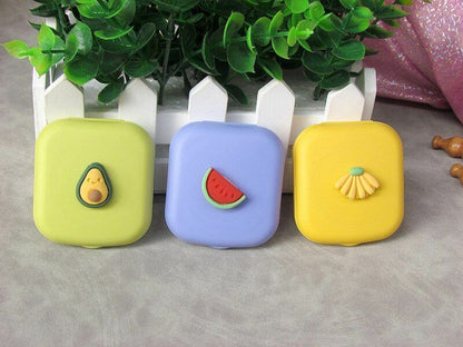 Contact Lens Case Box Mirror Women Mini Square Lovely Eyes Container Bag Travel