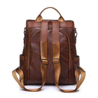 Women's Ladies Leather Backpack Anti-theft Rucksack Girl's Travel Shoulder Bag
