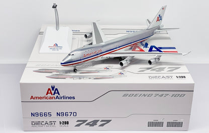 1:200 JC Wings American Airlines BOEING B747-100 Airplane Diecast Aircraft Model