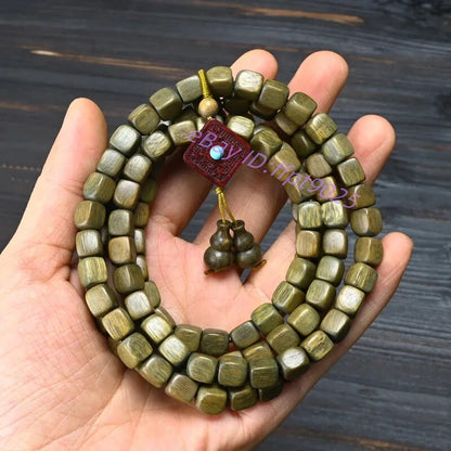 108pcs Natural Grade A Square Beads Men Woman Lucky Multiple Circles Bracelet