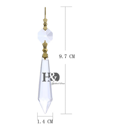 25 Clear Chandelier Crystal Lamp Prisms with Gold Hook Hanging Drop Pendant 55mm