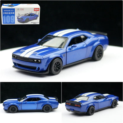 1:44 Diecast Dodge Challenger Hellcat SRT Metal Car Model Toy Pull Back Gift